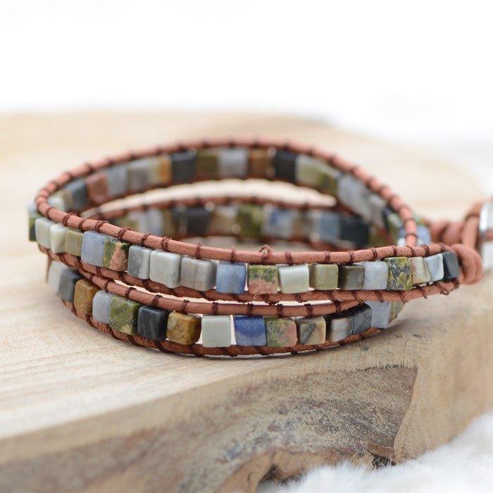 Bracelet Boho "Bien-Être" - lespierresdubienetre