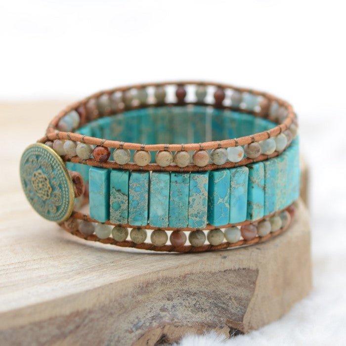 Bracelet Boho "Ciel et Mer" - lespierresdubienetre