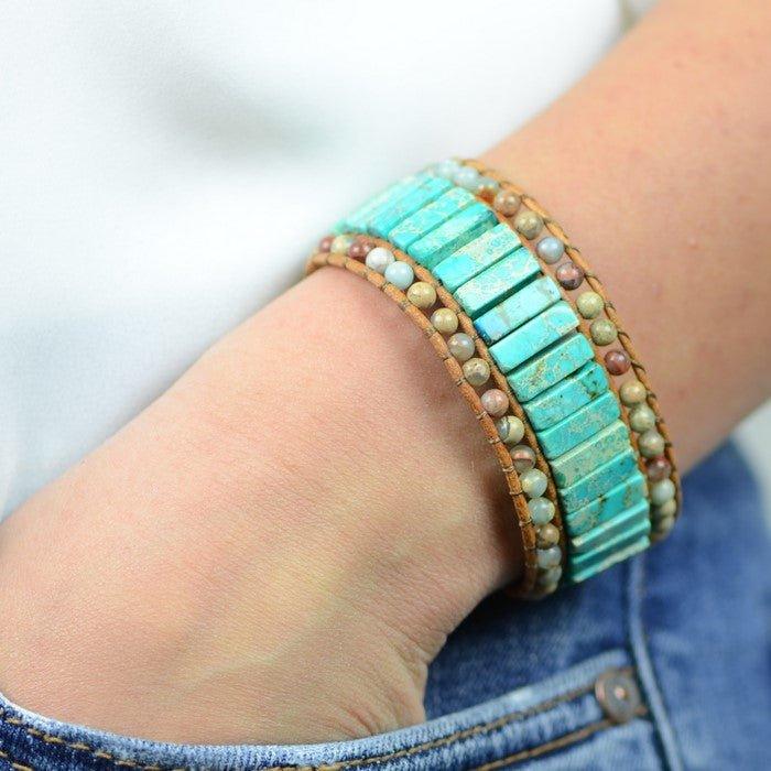 Bracelet Boho "Ciel et Mer" - lespierresdubienetre