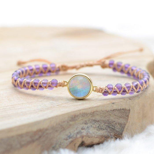 Bracelet Boho "Force et Sagesse" avec de l'opalite - lespierresdubienetre