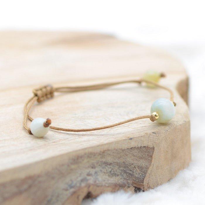 Bracelet Boho "Perle d'Apaisement" en Amazonite - lespierresdubienetre