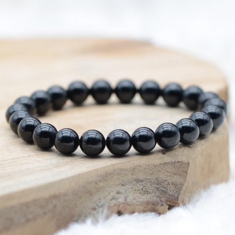 Bracelet "Bouclier" en Obsidienne - lespierresdubienetre