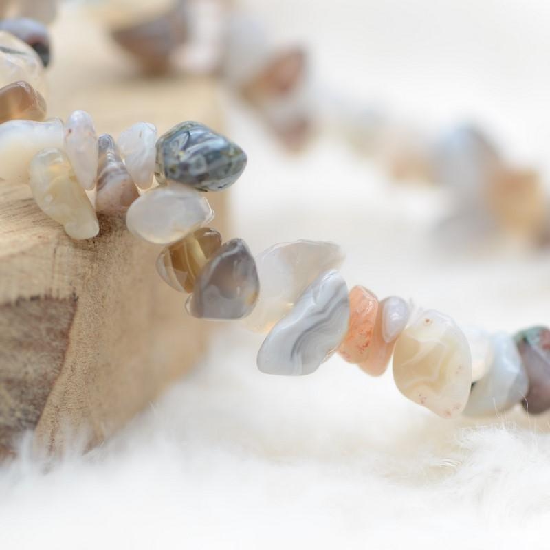 Bracelet "Chance" en Agate du Botswana Chip - lespierresdubienetre