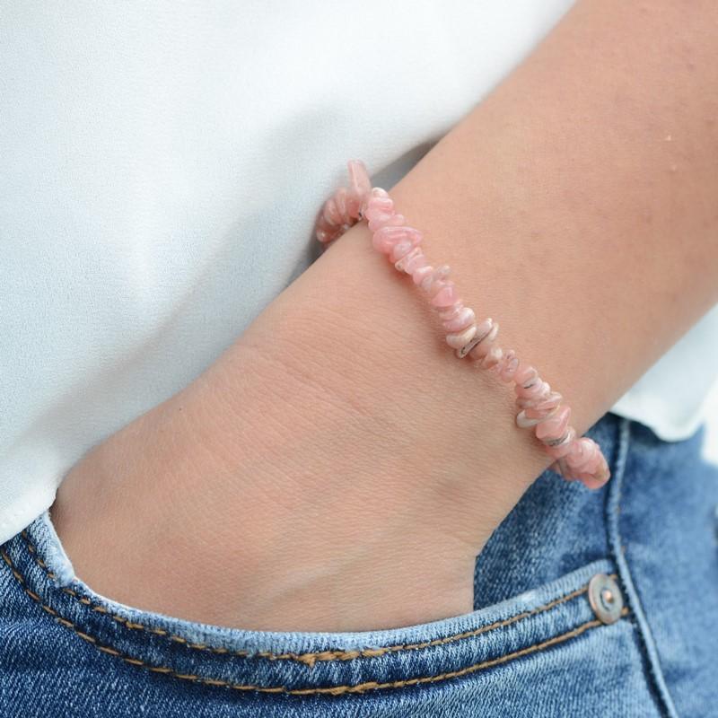 Bracelet "Compassion" en Rhodochrosite Chip - lespierresdubienetre