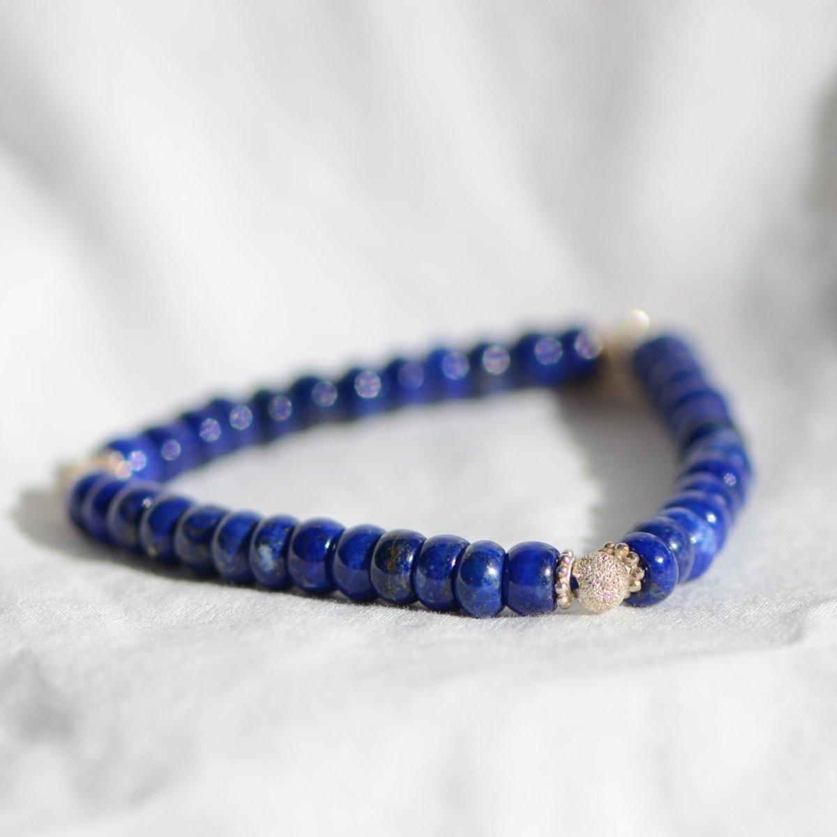 Bracelet "Contrôle" en Lapis Lazuli Égyptien - Pièce de Bijouterie - lespierresdubienetre