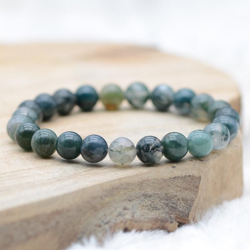 Bracelet "Courage" en Agate Mousse - lespierresdubienetre