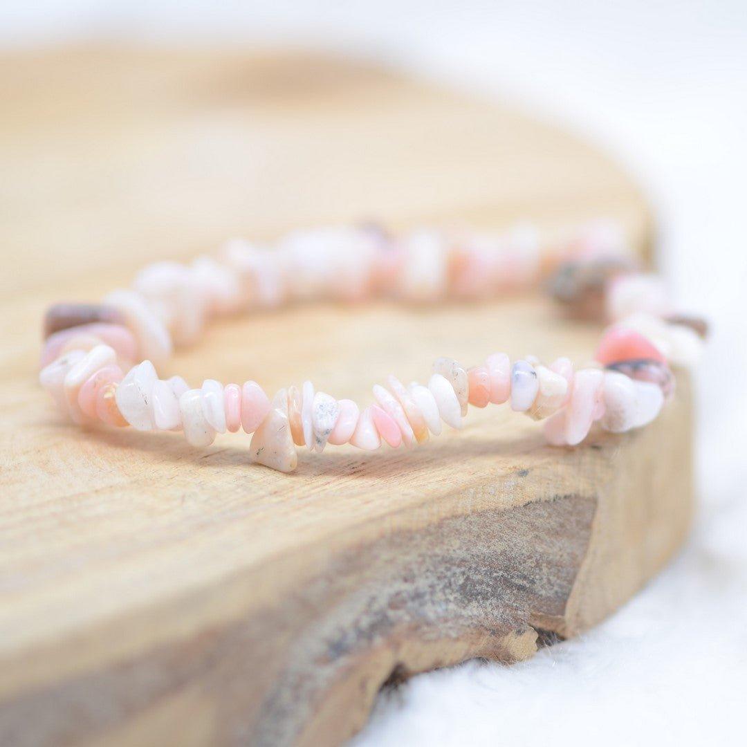 Bracelet "Douceur" en Opale Rose Chip - lespierresdubienetre