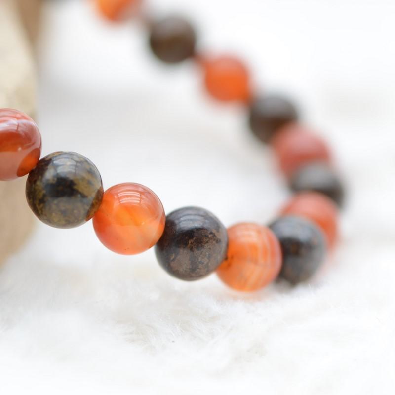 Bracelet "Douceur" Mix en Bronzite et Cornaline - lespierresdubienetre
