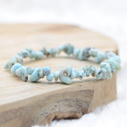 Bracelet "Harmonie" en Larimar Chip - lespierresdubienetre