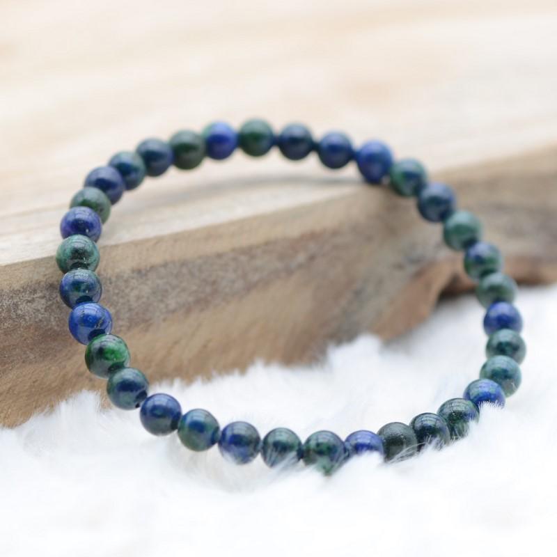 Bracelet "Libération" en Azurite-Malachite - lespierresdubienetre