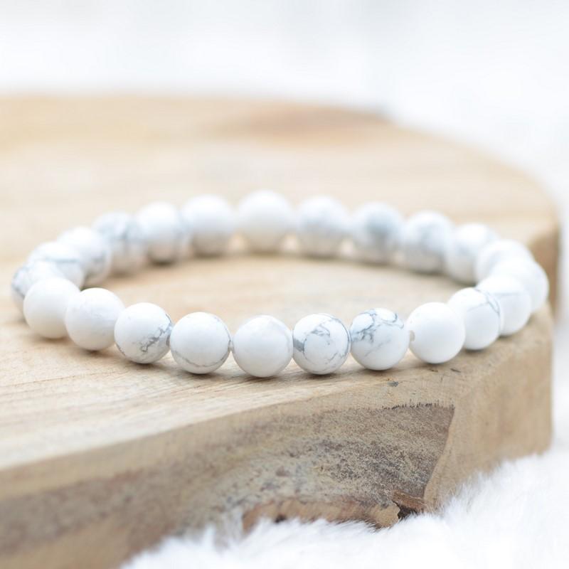 Bracelet "Patience" en Howlite - lespierresdubienetre