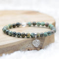 Bracelet "Positif" en Turquoise Verte (Coeur en Quartz)