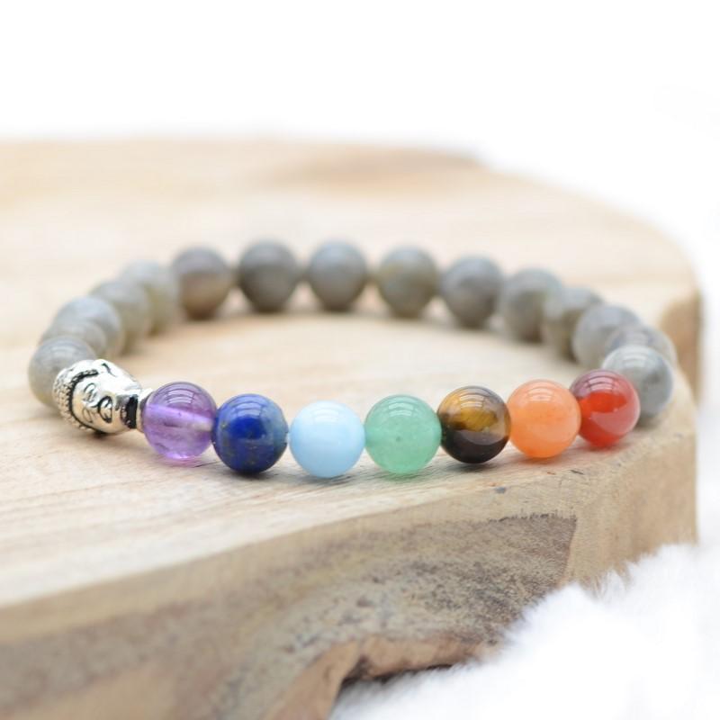 Bracelet "Protection des 7 Chakras" en Labradorite - lespierresdubienetre