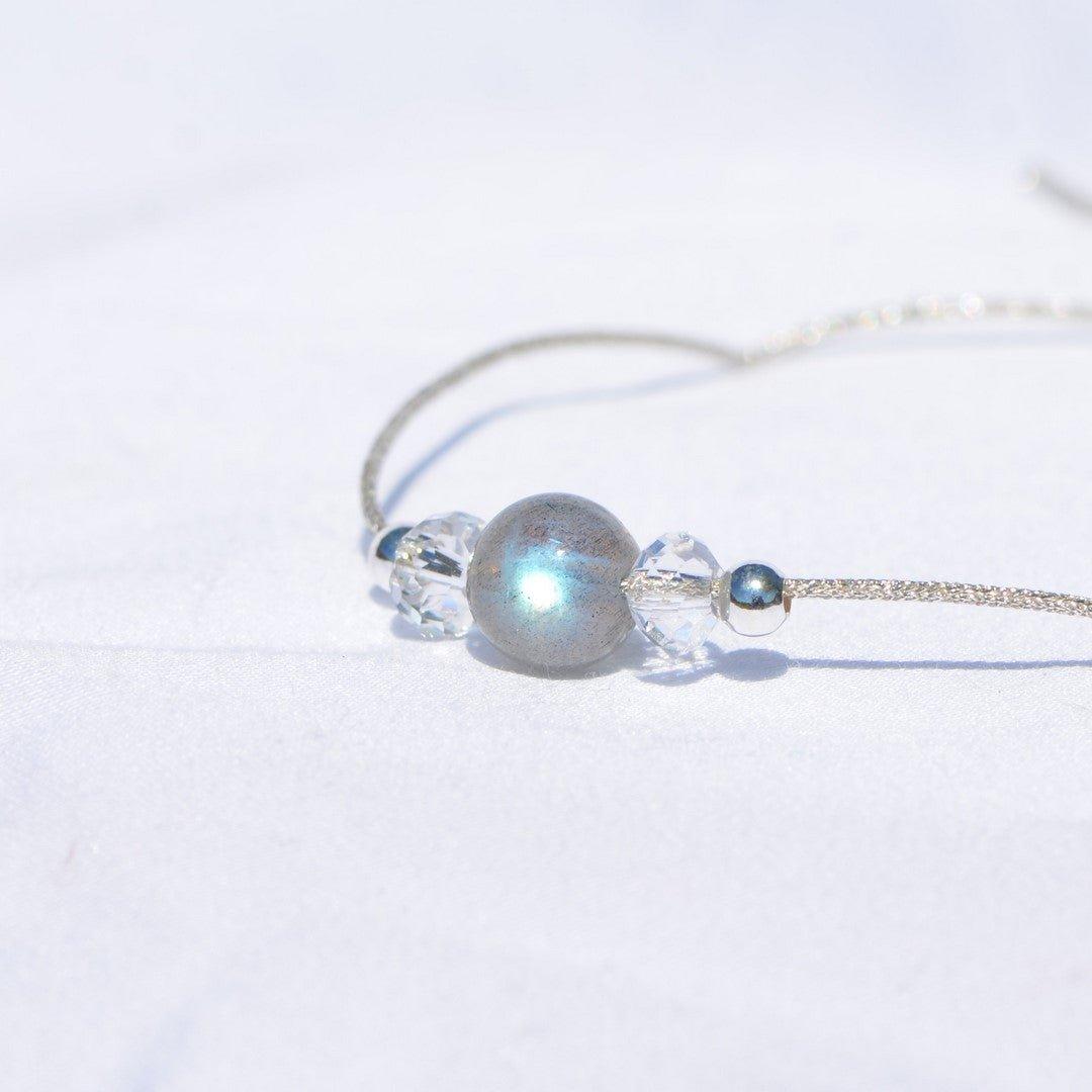 Bracelet "Protection" en Labradorite Fil - Pièce de Bijouterie - lespierresdubienetre