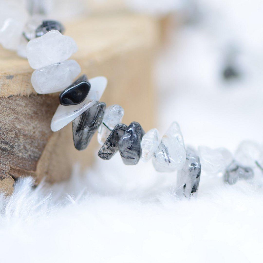 Bracelet "Purification et Protection" en Quartz & Tourmaline Noire Chip - lespierresdubienetre