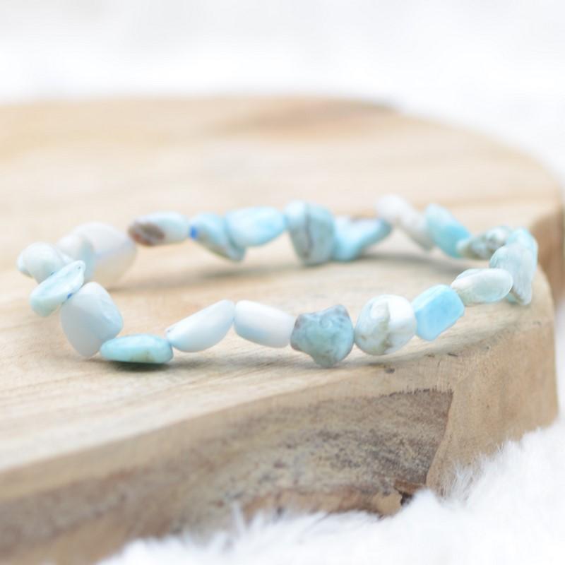 Bracelet roulé "Harmonie" en Larimar - lespierresdubienetre