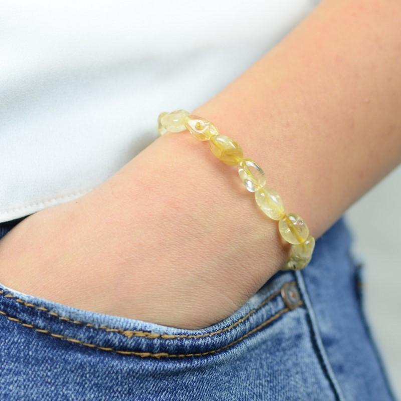 Bracelet roulé "Réussite" en Citrine - lespierresdubienetre