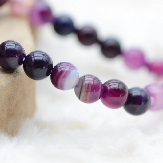 Bracelet "Spiritualité" en Améthyste & Agate Violette - lespierresdubienetre