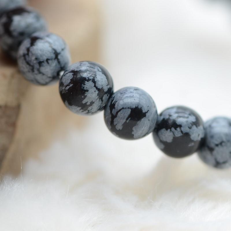 Bracelet "Spontanéité" en Obsidienne Neige - lespierresdubienetre