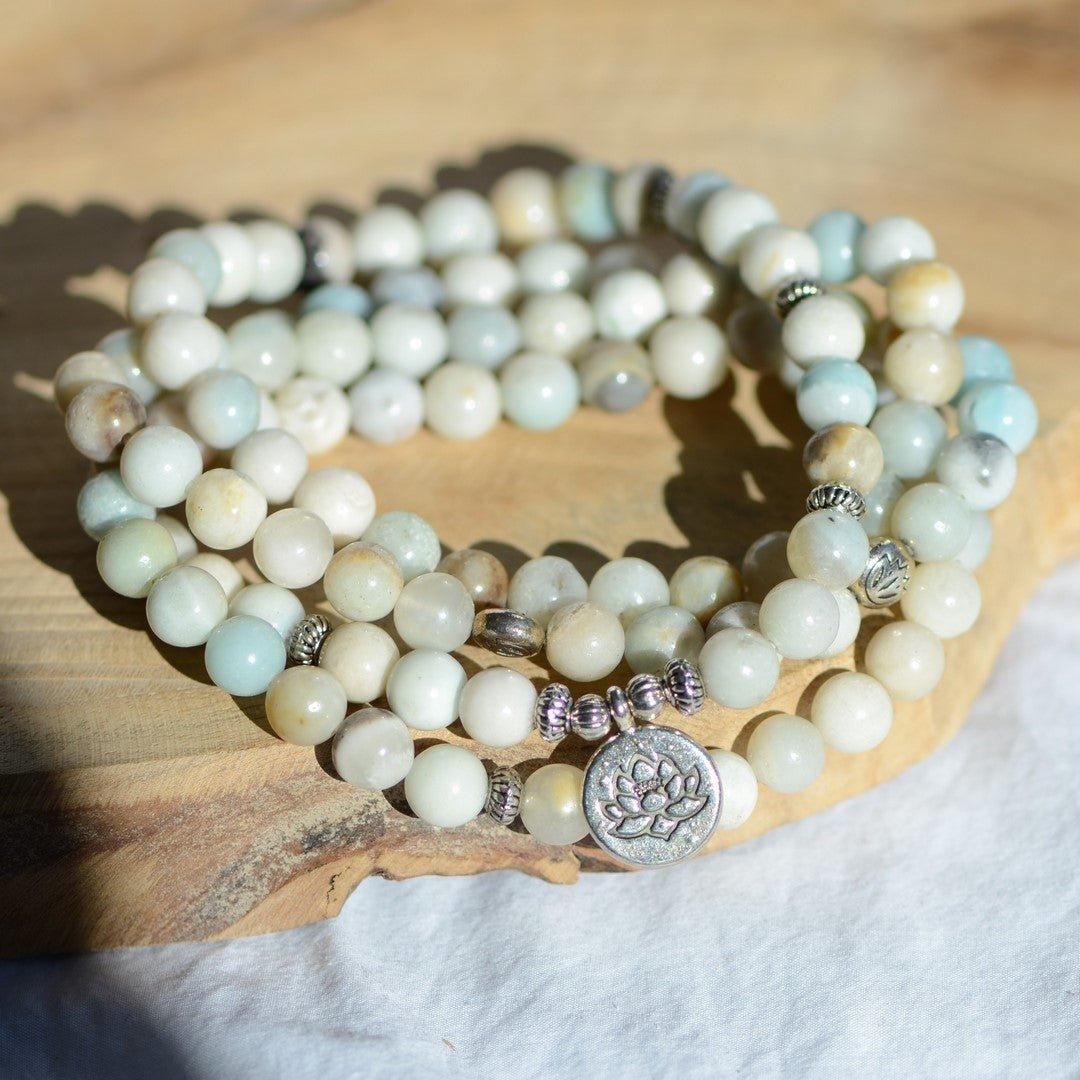 Mala "Apaisement" en Amazonite - lespierresdubienetre