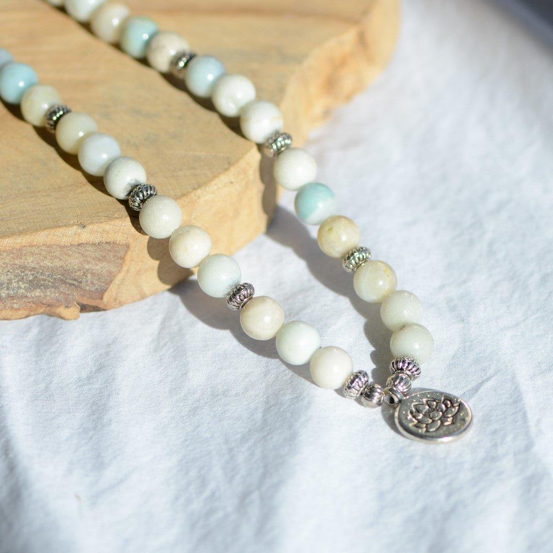 Mala "Apaisement" en Amazonite - lespierresdubienetre