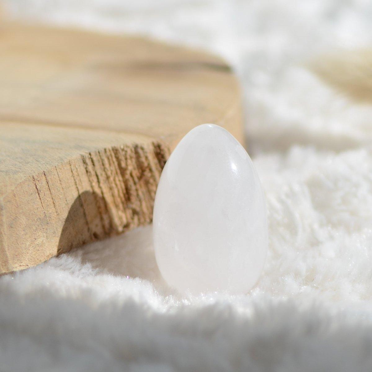 Oeuf de Yoni en Cristal de Roche (Quartz Blanc) - lespierresdubienetre