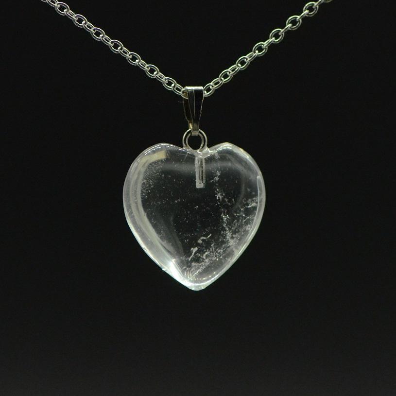 Pendentif "Amplificateur" en Quartz (cristal de roche) Coeur 2 cm - lespierresdubienetre