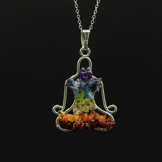 Pendentif "Bouddha" 7 chakras - lespierresdubienetre