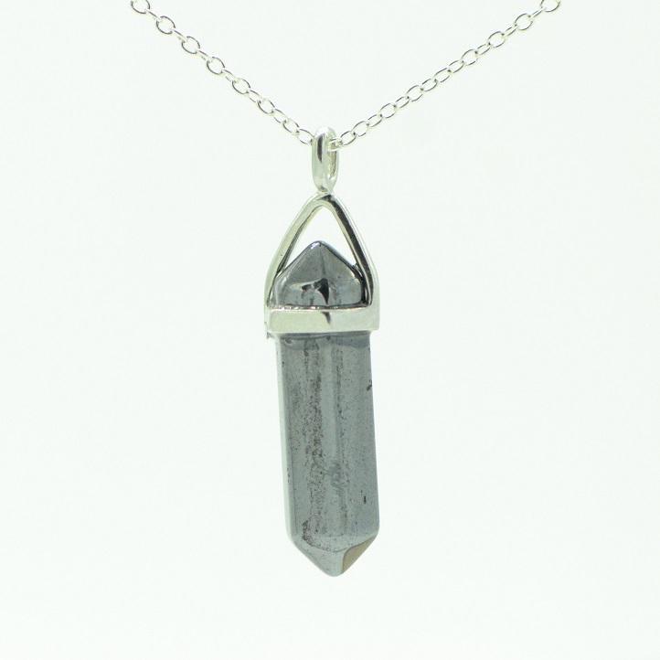 Pendentif "Dissipation" en Hématite Pointe - lespierresdubienetre