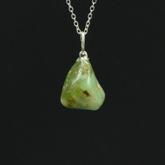 Pendentif "Réconfort" Roulé en Chrysoprase - lespierresdubienetre