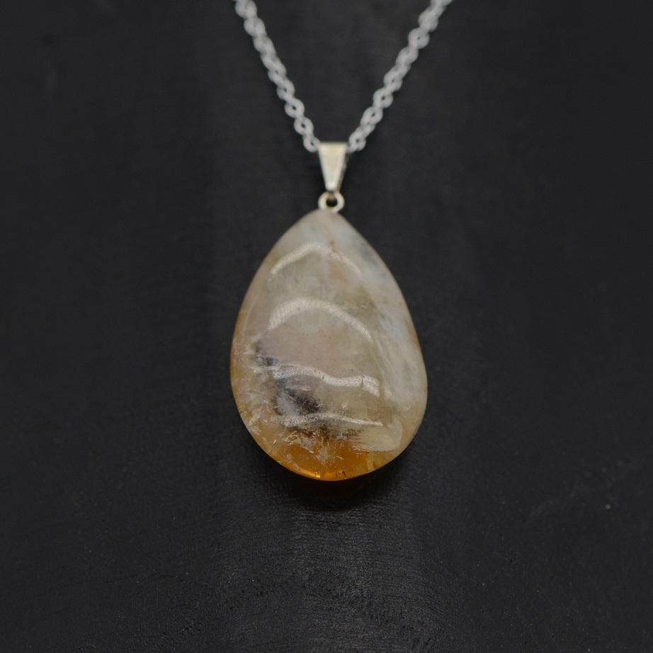 Pendentif "Réussite" en Citrine (Goutte) - lespierresdubienetre