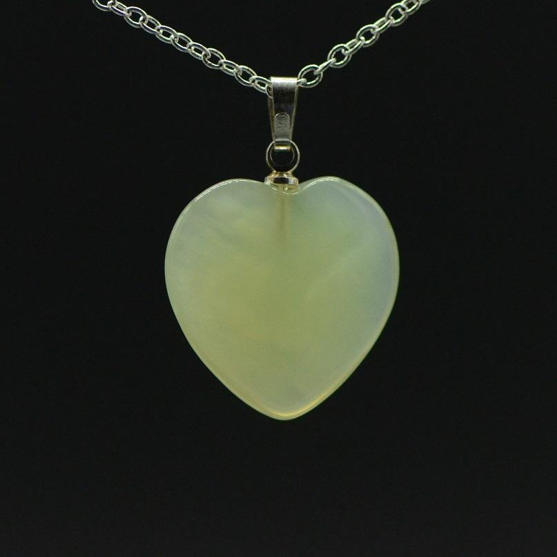 Pendentif "Sérénité" en Jade Coeur 2 cm - lespierresdubienetre