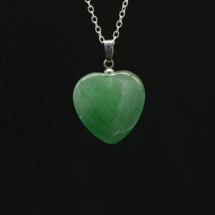 Pendentif "Tranquillité" Coeur en Aventurine - lespierresdubienetre