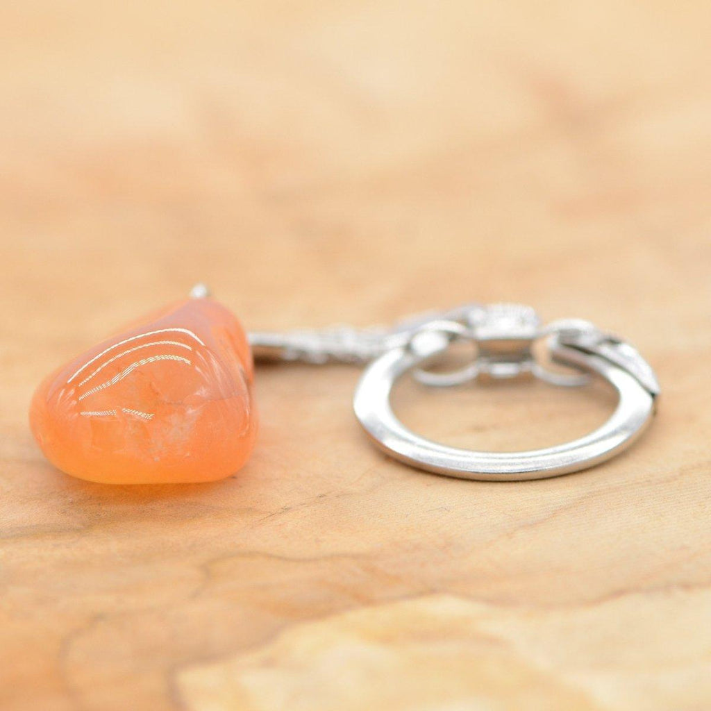 Porte-clés "Ancrage Doux" en Cornaline - lespierresdubienetre